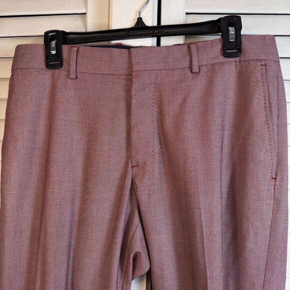 Zara Man Slim Fit Two-Piece Suit cranberry red blazer 40/pant 32 holiday, career - Picture 9 of 12